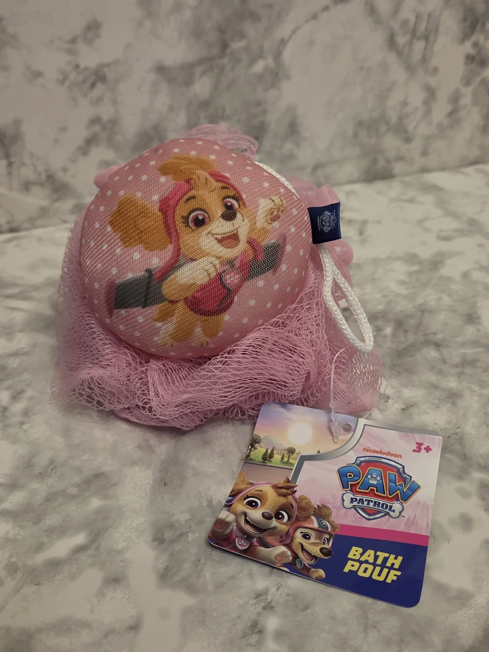 PAW Patrol Kids Pink Bath Set with Mitt, Sponge, Pouf, Lip Balm & Wet Wipes